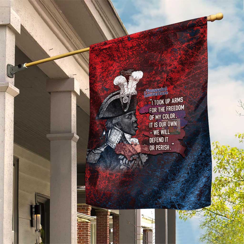 Toussaint Louverture Afro Haiti Garden Flag Haitian Father Grunge Style - Wonder Print Shop