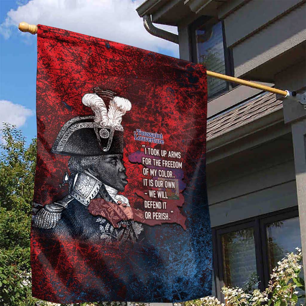 Toussaint Louverture Afro Haiti Garden Flag Haitian Father Grunge Style - Wonder Print Shop