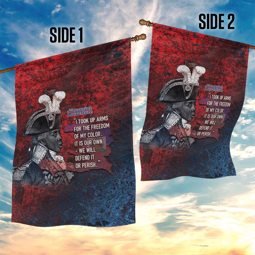 Toussaint Louverture Afro Haiti Garden Flag Haitian Father Grunge Style - Wonder Print Shop