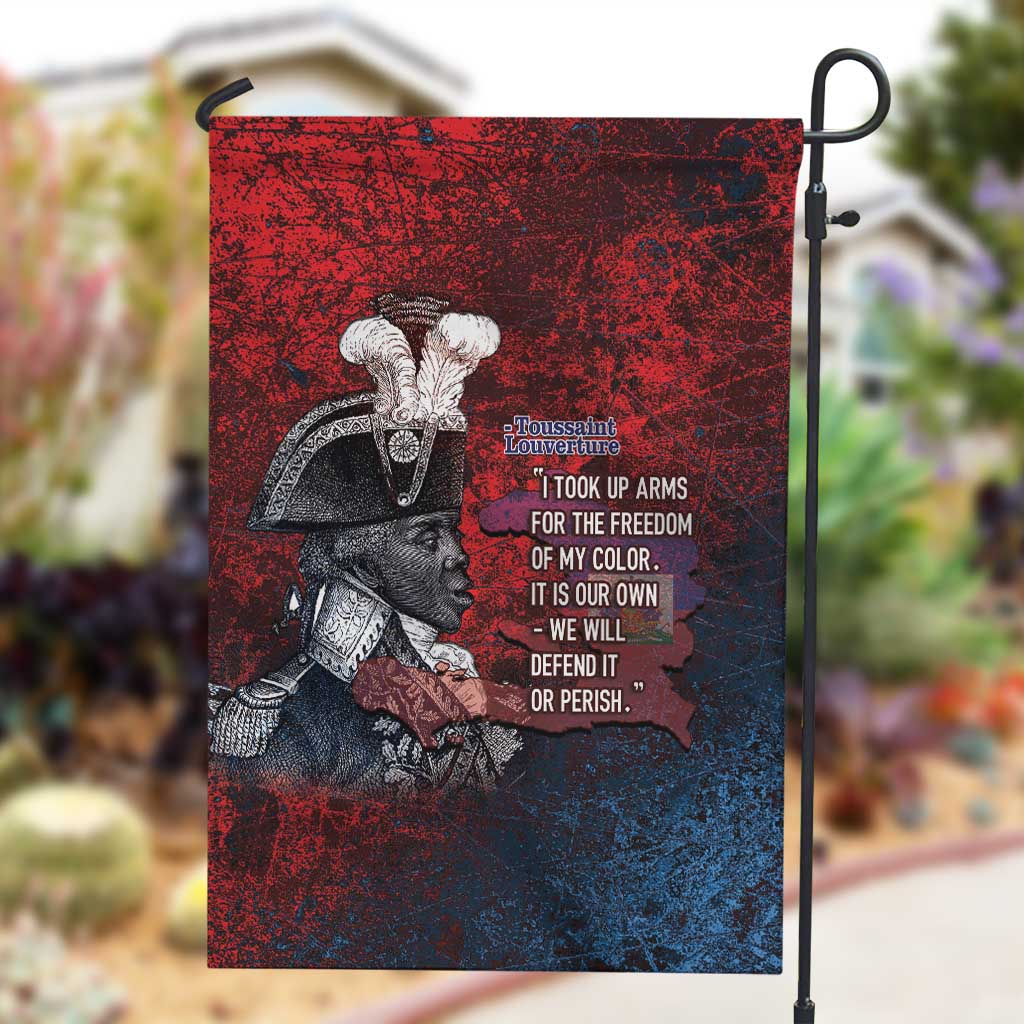 Toussaint Louverture Afro Haiti Garden Flag Haitian Father Grunge Style - Wonder Print Shop