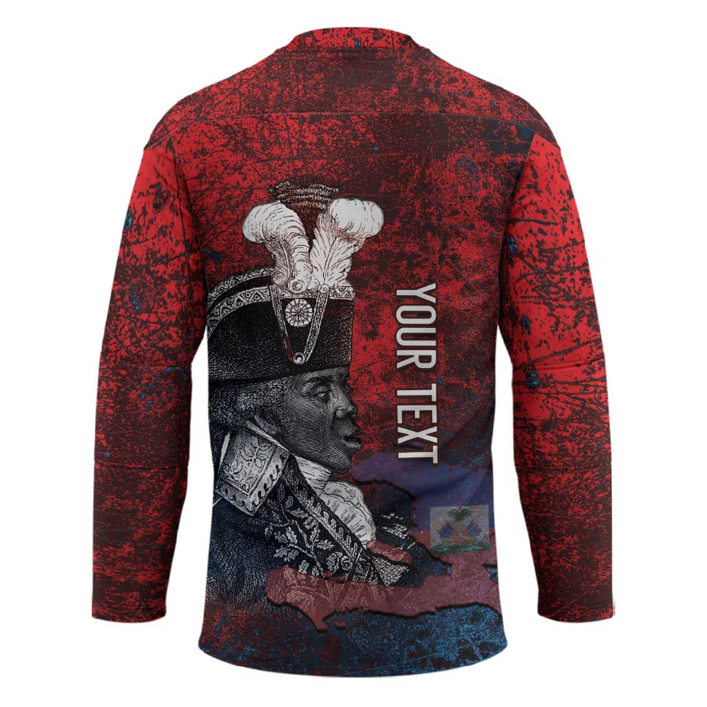 Personalized Toussaint Louverture Afro Haiti Hockey Jersey Haitian Father Grunge Style - Wonder Print Shop