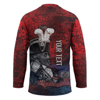 Personalized Toussaint Louverture Afro Haiti Hockey Jersey Haitian Father Grunge Style - Wonder Print Shop