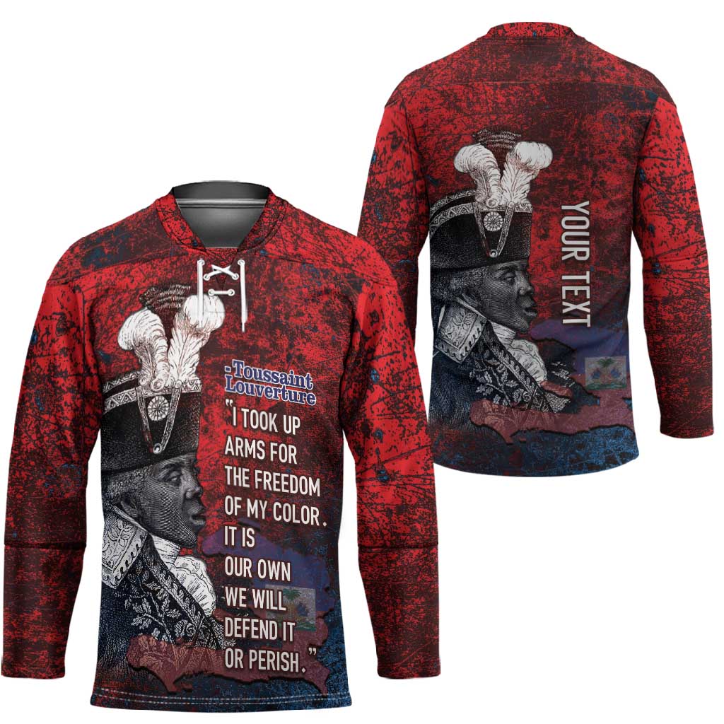 Personalized Toussaint Louverture Afro Haiti Hockey Jersey Haitian Father Grunge Style - Wonder Print Shop