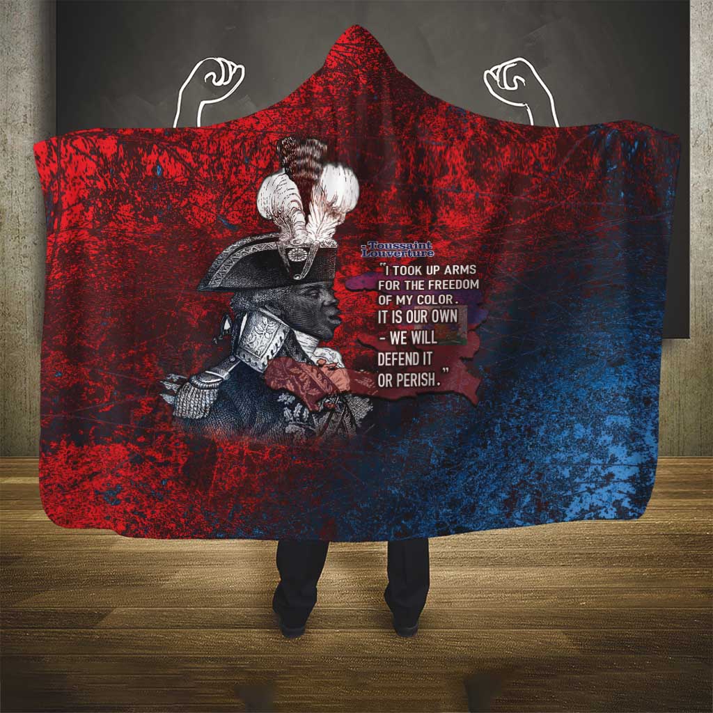 Toussaint Louverture Afro Haiti Hooded Blanket Haitian Father Grunge Style - Wonder Print Shop