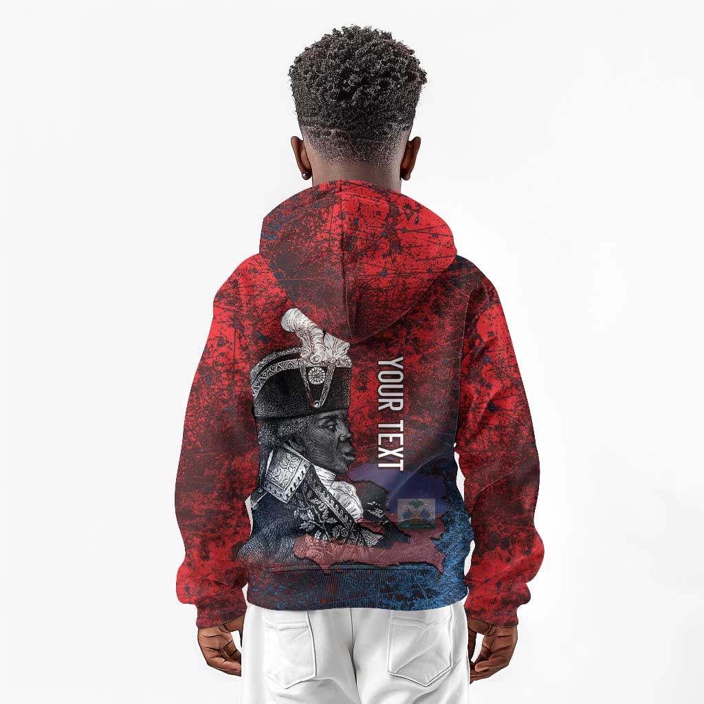 Personalized Toussaint Louverture Afro Haiti Kid Hoodie Haitian Father Grunge Style - Wonder Print Shop