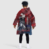 Personalized Toussaint Louverture Afro Haiti Kid Wearable Blanket Hoodie Haitian Father Grunge Style - Wonder Print Shop