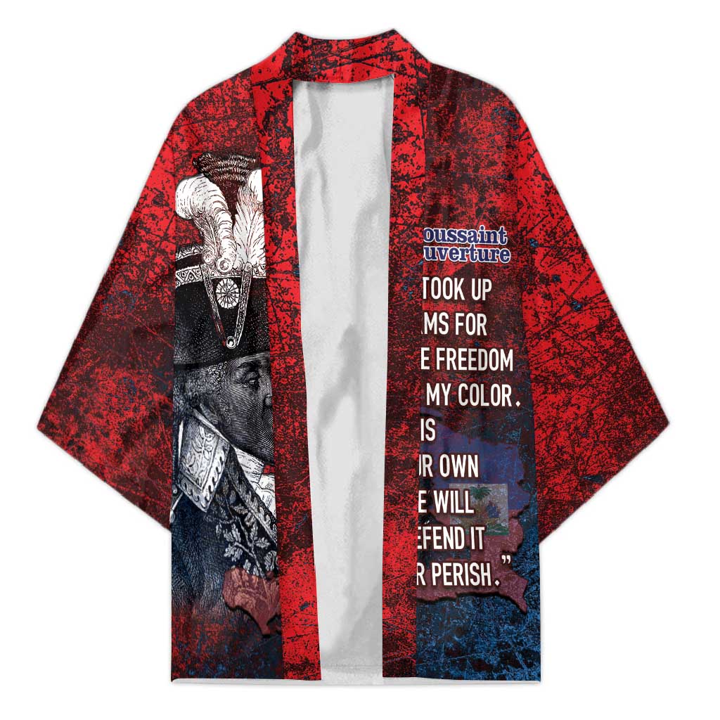 Personalized Toussaint Louverture Afro Haiti Kimono Haitian Father Grunge Style - Wonder Print Shop
