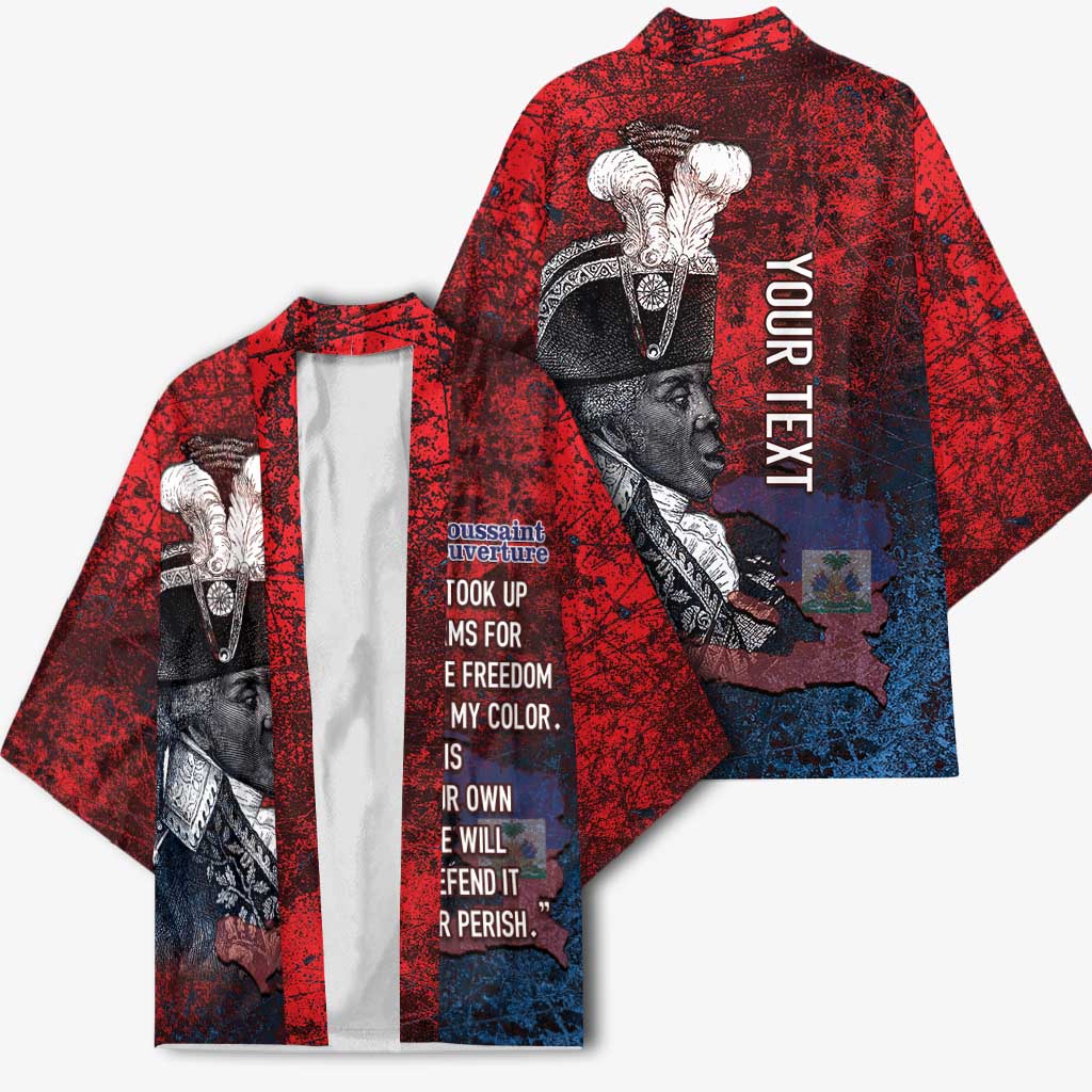 Personalized Toussaint Louverture Afro Haiti Kimono Haitian Father Grunge Style - Wonder Print Shop