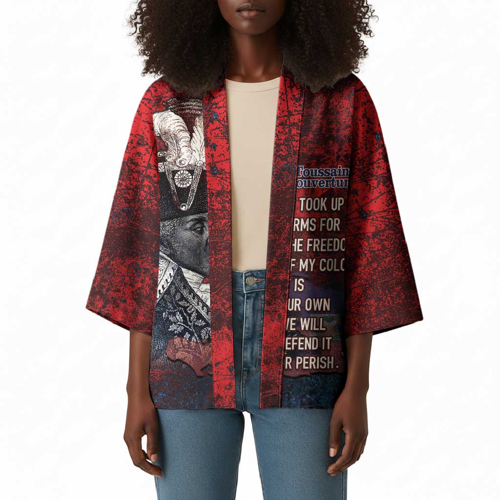 Personalized Toussaint Louverture Afro Haiti Kimono Haitian Father Grunge Style - Wonder Print Shop