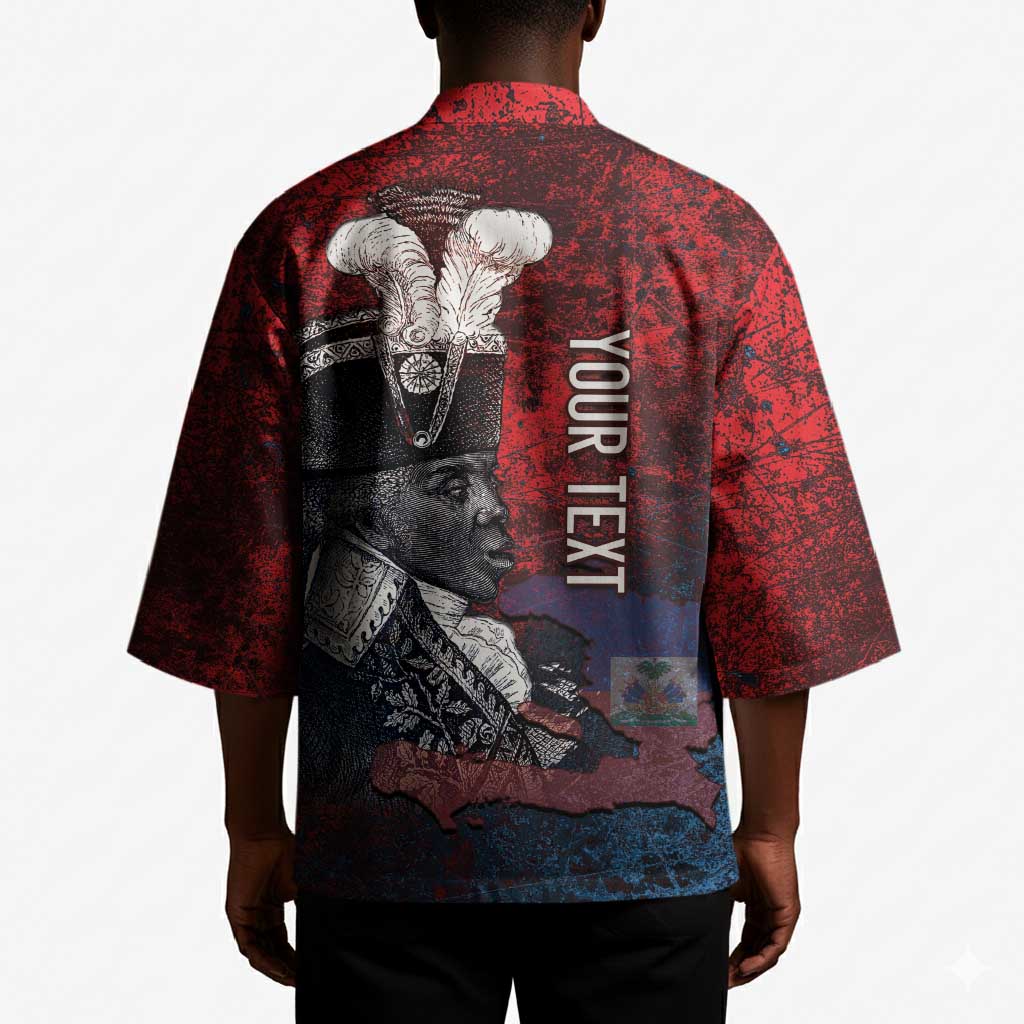 Personalized Toussaint Louverture Afro Haiti Kimono Haitian Father Grunge Style - Wonder Print Shop