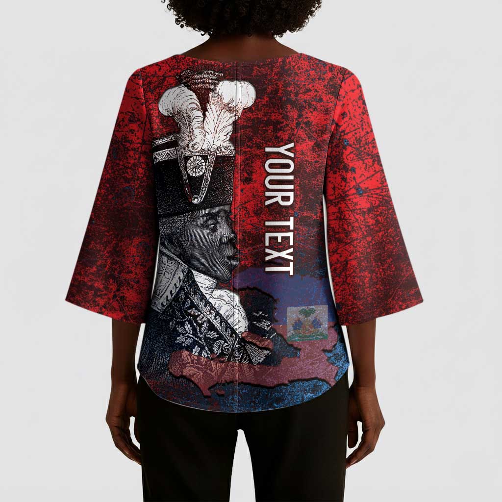 Personalized Toussaint Louverture Afro Haiti Kimono Sleeve Blouse Haitian Father Grunge Style - Wonder Print Shop