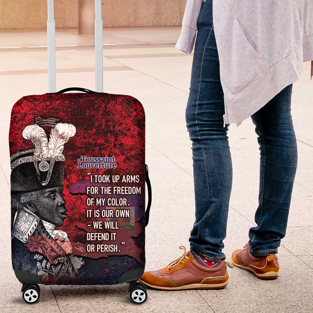 Toussaint Louverture Afro Haiti Luggage Cover Haitian Father Grunge Style - Wonder Print Shop