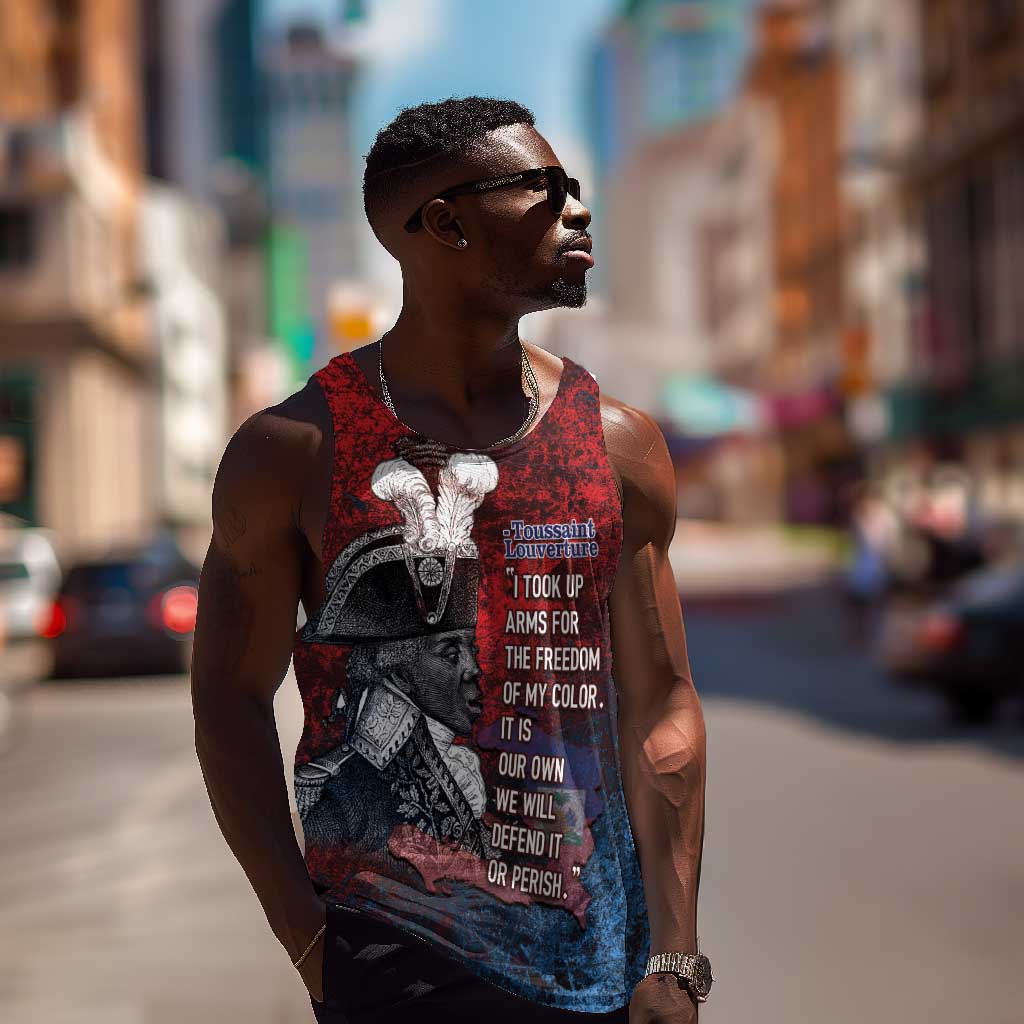 Personalized Toussaint Louverture Afro Haiti Men Tank Top Haitian Father Grunge Style - Wonder Print Shop
