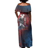 Personalized Toussaint Louverture Afro Haiti Off Shoulder Maxi Dress Haitian Father Grunge Style - Wonder Print Shop