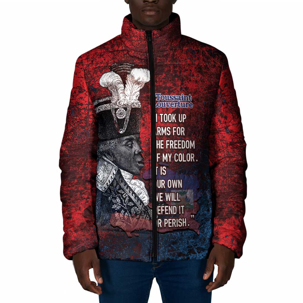 Personalized Toussaint Louverture Afro Haiti Padded Jacket Haitian Father Grunge Style - Wonder Print Shop