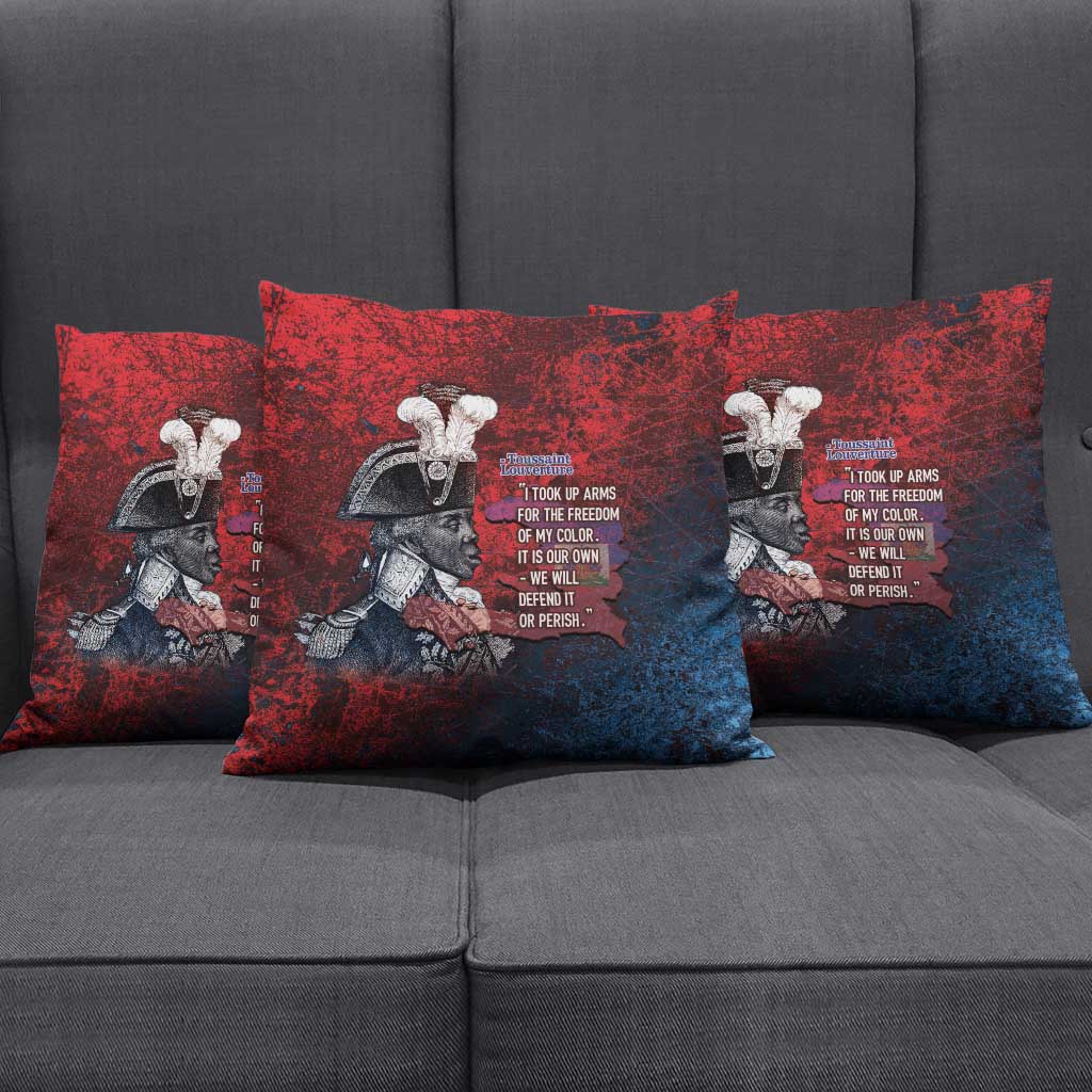 Toussaint Louverture Afro Haiti Pillow Cover Haitian Father Grunge Style - Wonder Print Shop