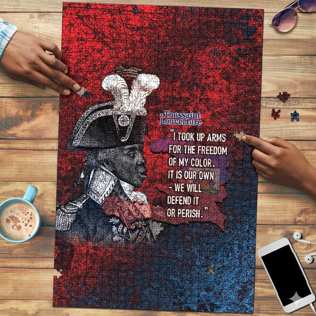 Toussaint Louverture Afro Haiti Puzzle Haitian Father Grunge Style - Wonder Print Shop