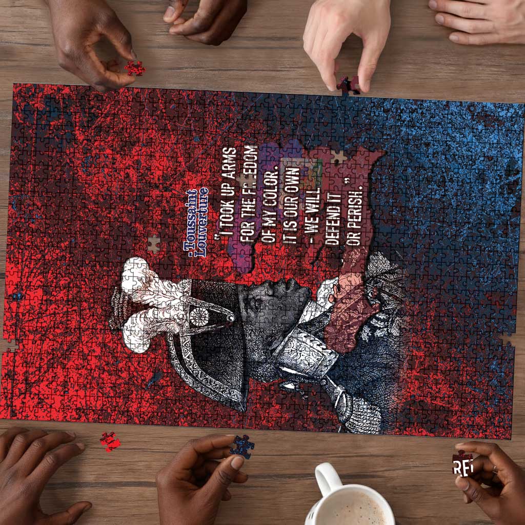 Toussaint Louverture Afro Haiti Puzzle Haitian Father Grunge Style - Wonder Print Shop
