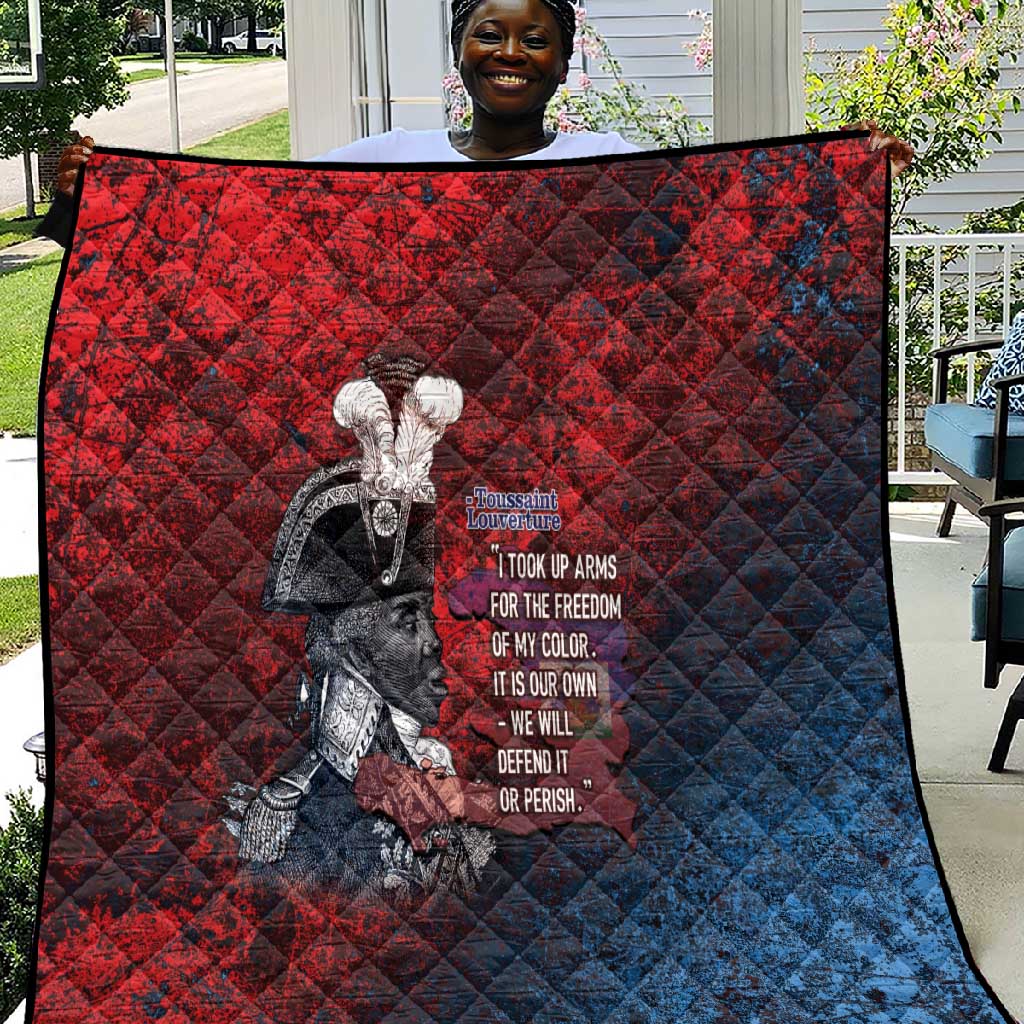 Toussaint Louverture Afro Haiti Quilt Haitian Father Grunge Style - Wonder Print Shop