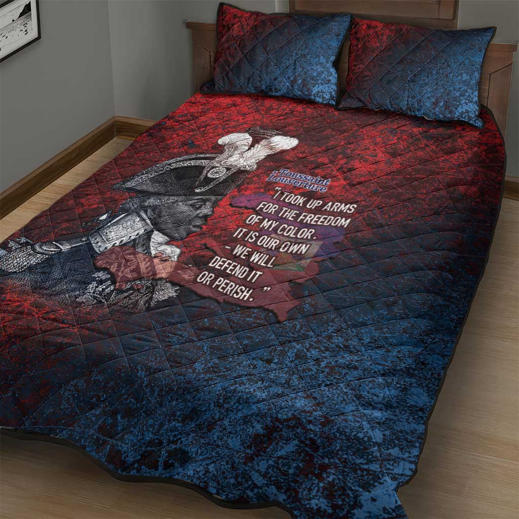 Toussaint Louverture Afro Haiti Quilt Bed Set Haitian Father Grunge Style - Wonder Print Shop