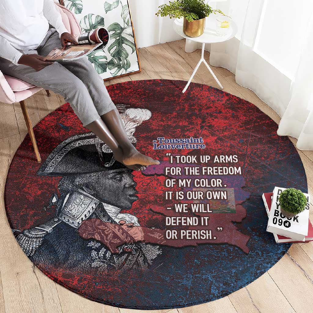 Toussaint Louverture Afro Haiti Round Carpet Haitian Father Grunge Style - Wonder Print Shop