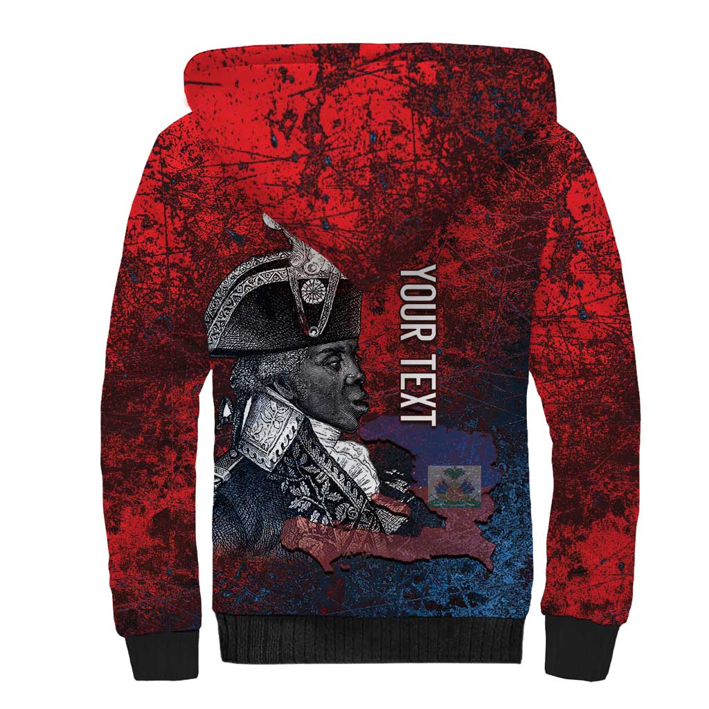 Personalized Toussaint Louverture Afro Haiti Sherpa Hoodie Haitian Father Grunge Style - Wonder Print Shop