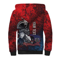 Personalized Toussaint Louverture Afro Haiti Sherpa Hoodie Haitian Father Grunge Style - Wonder Print Shop