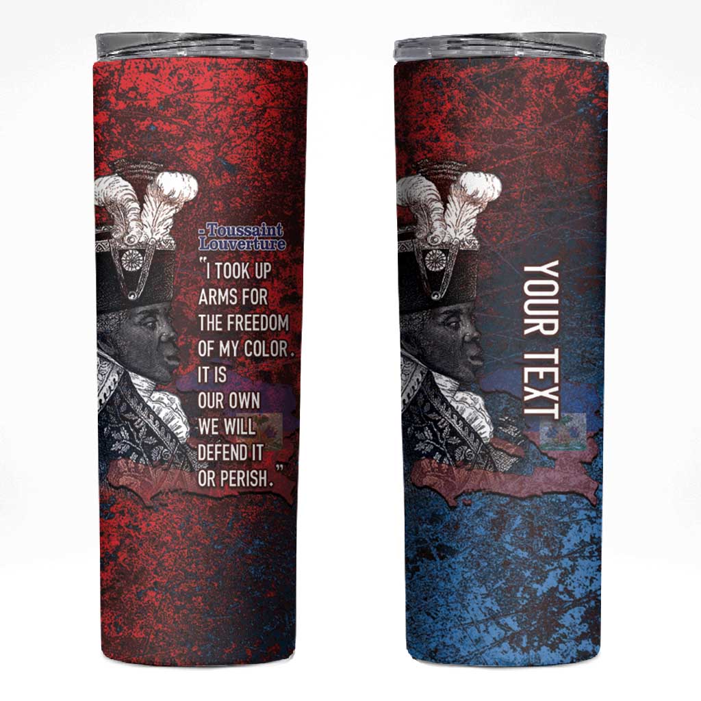 Personalized Toussaint Louverture Afro Haiti Skinny Tumbler Haitian Father Grunge Style - Wonder Print Shop