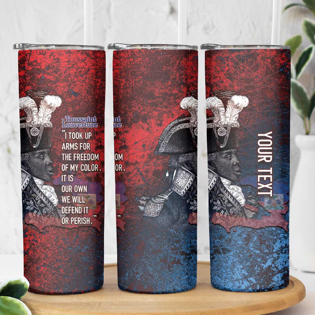 Personalized Toussaint Louverture Afro Haiti Skinny Tumbler Haitian Father Grunge Style - Wonder Print Shop