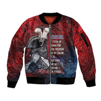 Personalized Toussaint Louverture Afro Haiti Sleeve Zip Bomber Jacket Haitian Father Grunge Style - Wonder Print Shop