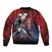 Personalized Toussaint Louverture Afro Haiti Sleeve Zip Bomber Jacket Haitian Father Grunge Style - Wonder Print Shop