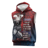 Personalized Toussaint Louverture Afro Haiti Sleeveless Hoodie Haitian Father Grunge Style - Wonder Print Shop