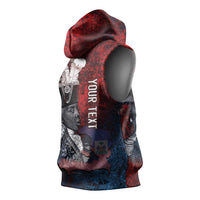Personalized Toussaint Louverture Afro Haiti Sleeveless Hoodie Haitian Father Grunge Style - Wonder Print Shop