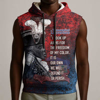 Personalized Toussaint Louverture Afro Haiti Sleeveless Hoodie Haitian Father Grunge Style - Wonder Print Shop