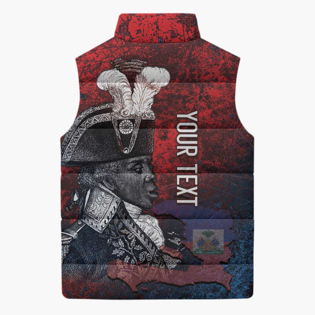 Personalized Toussaint Louverture Afro Haiti Sleeveless Puffer Jacket Haitian Father Grunge Style - Wonder Print Shop