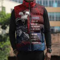 Personalized Toussaint Louverture Afro Haiti Sleeveless Puffer Jacket Haitian Father Grunge Style - Wonder Print Shop