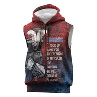 Personalized Toussaint Louverture Afro Haiti Sleeveless Zip Hoodie Haitian Father Grunge Style - Wonder Print Shop