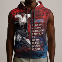 Personalized Toussaint Louverture Afro Haiti Sleeveless Zip Hoodie Haitian Father Grunge Style - Wonder Print Shop