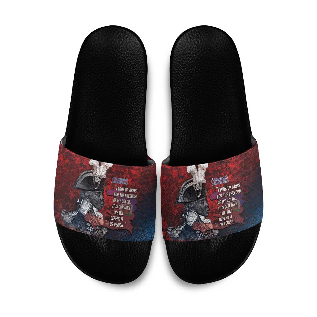 Toussaint Louverture Afro Haiti Slide Sandals Haitian Father Grunge Style - Wonder Print Shop