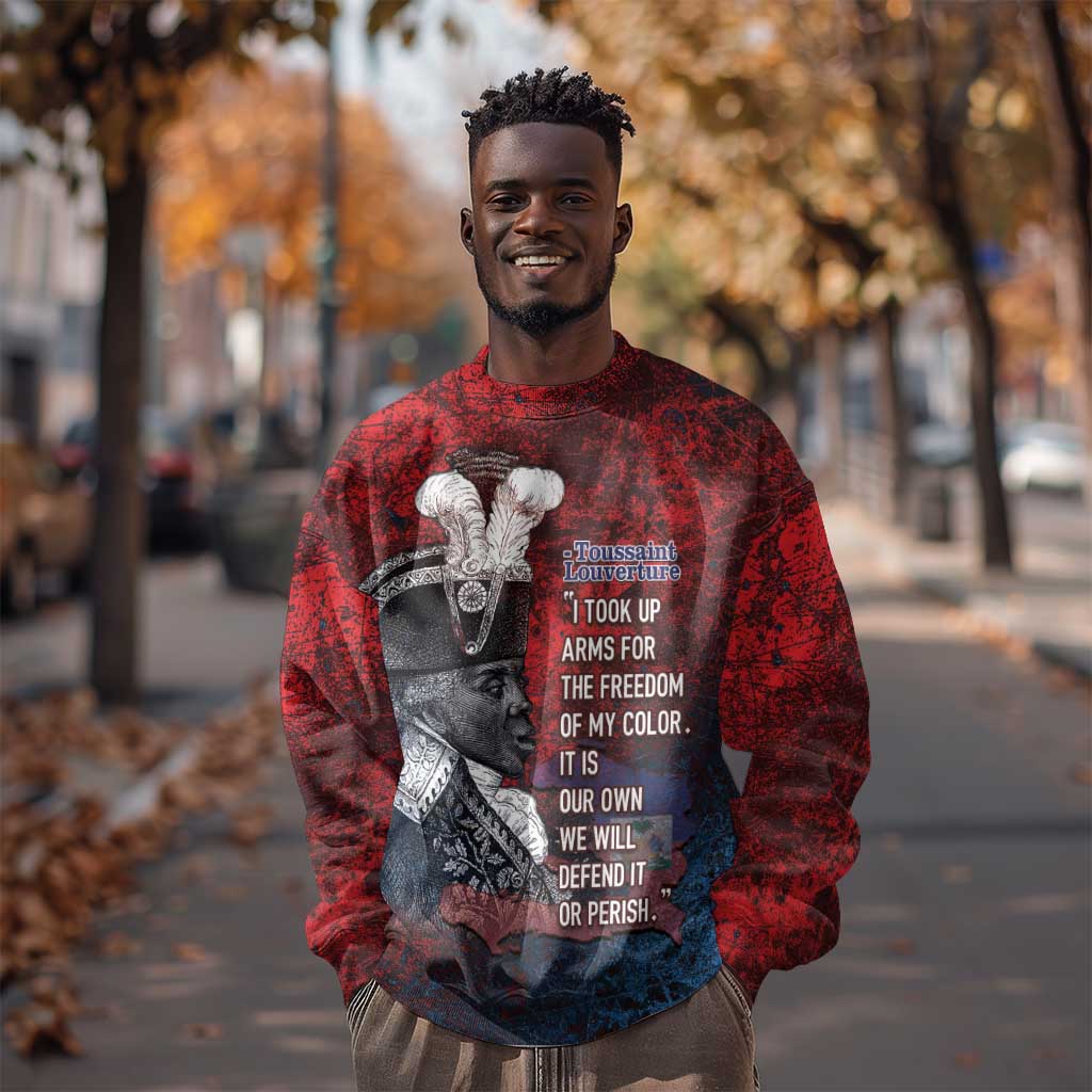 Personalized Toussaint Louverture Afro Haiti Sweatshirt Haitian Father Grunge Style - Wonder Print Shop