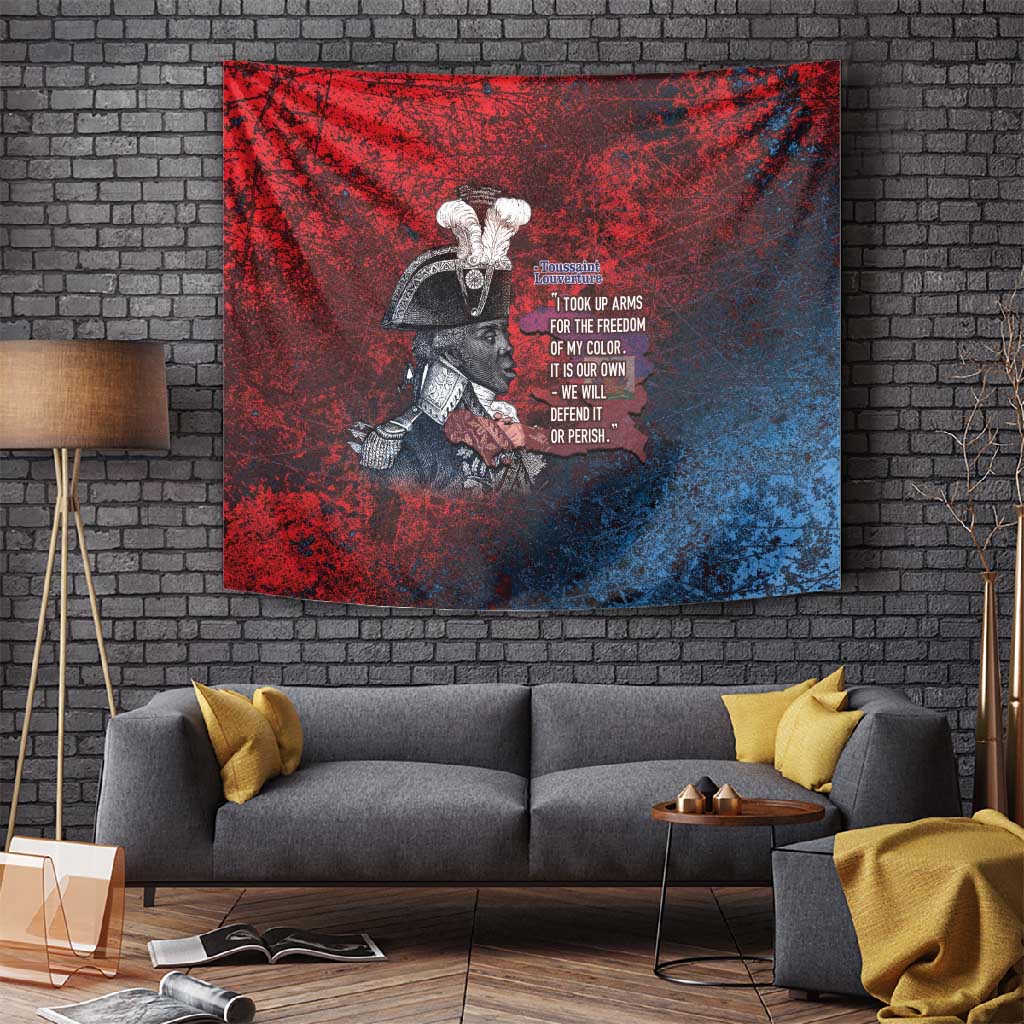 Toussaint Louverture Afro Haiti Tapestry Haitian Father Grunge Style - Wonder Print Shop
