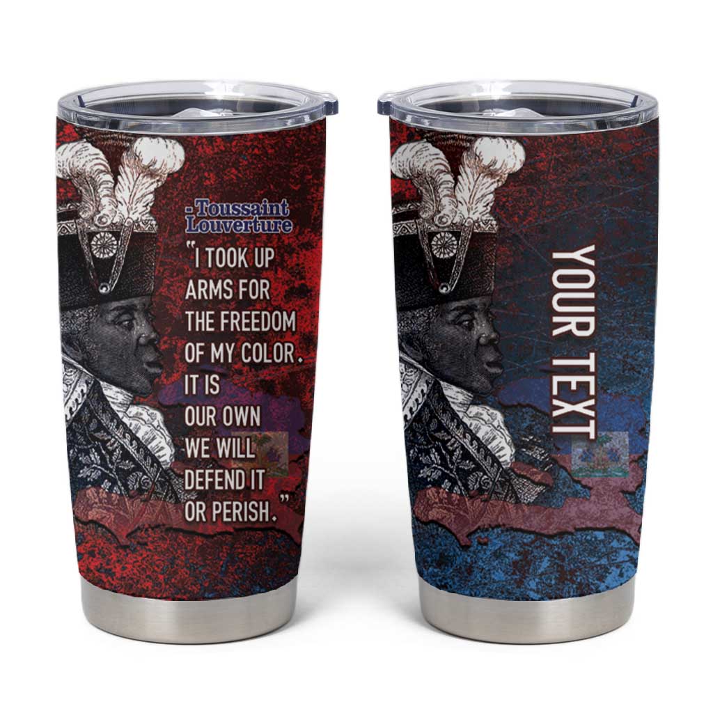 Personalized Toussaint Louverture Afro Haiti Tumbler Cup Haitian Father Grunge Style - Wonder Print Shop