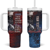Personalized Toussaint Louverture Afro Haiti Tumbler With Handle Haitian Father Grunge Style - Wonder Print Shop