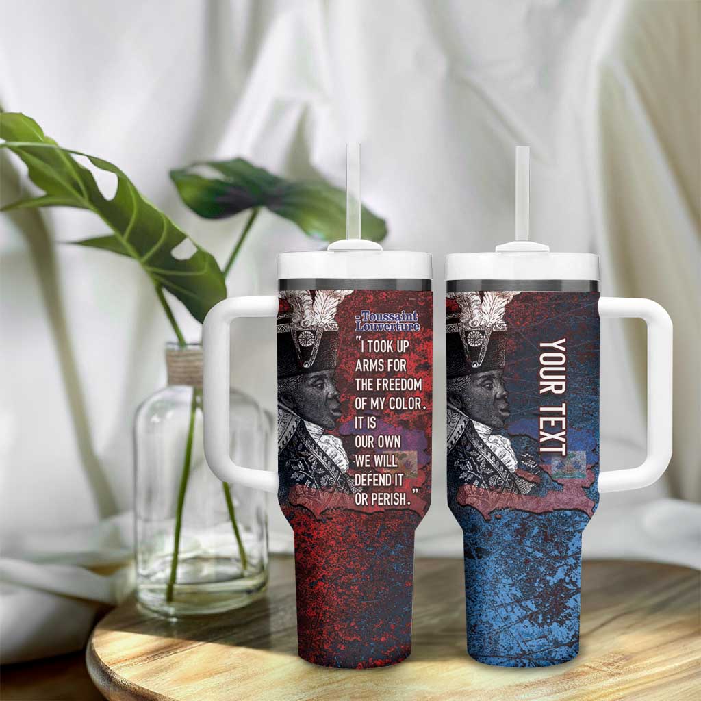 Personalized Toussaint Louverture Afro Haiti Tumbler With Handle Haitian Father Grunge Style - Wonder Print Shop