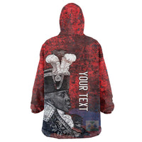 Personalized Toussaint Louverture Afro Haiti Wearable Blanket Hoodie Haitian Father Grunge Style - Wonder Print Shop