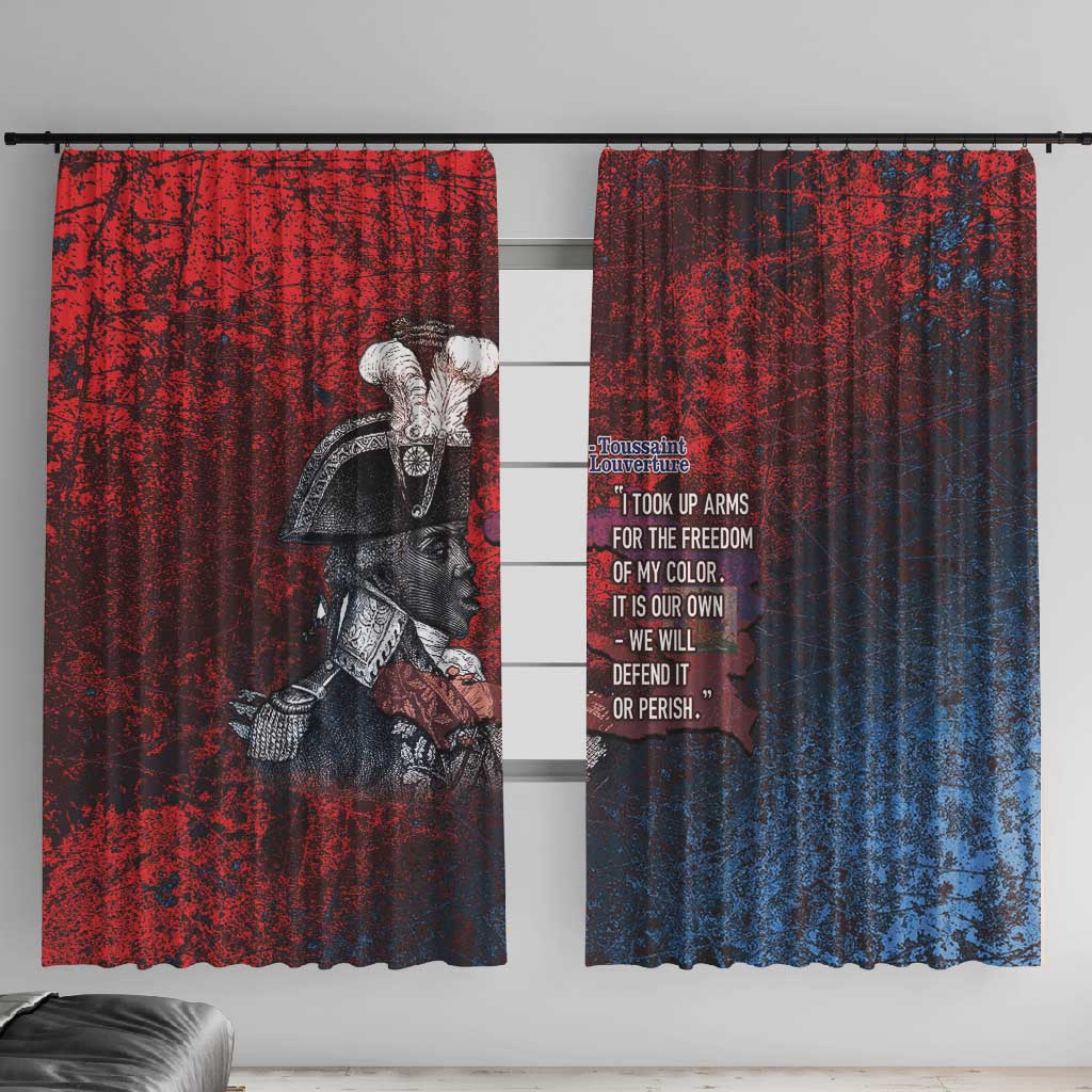 Toussaint Louverture Afro Haiti Window Curtain Haitian Father Grunge Style - Wonder Print Shop