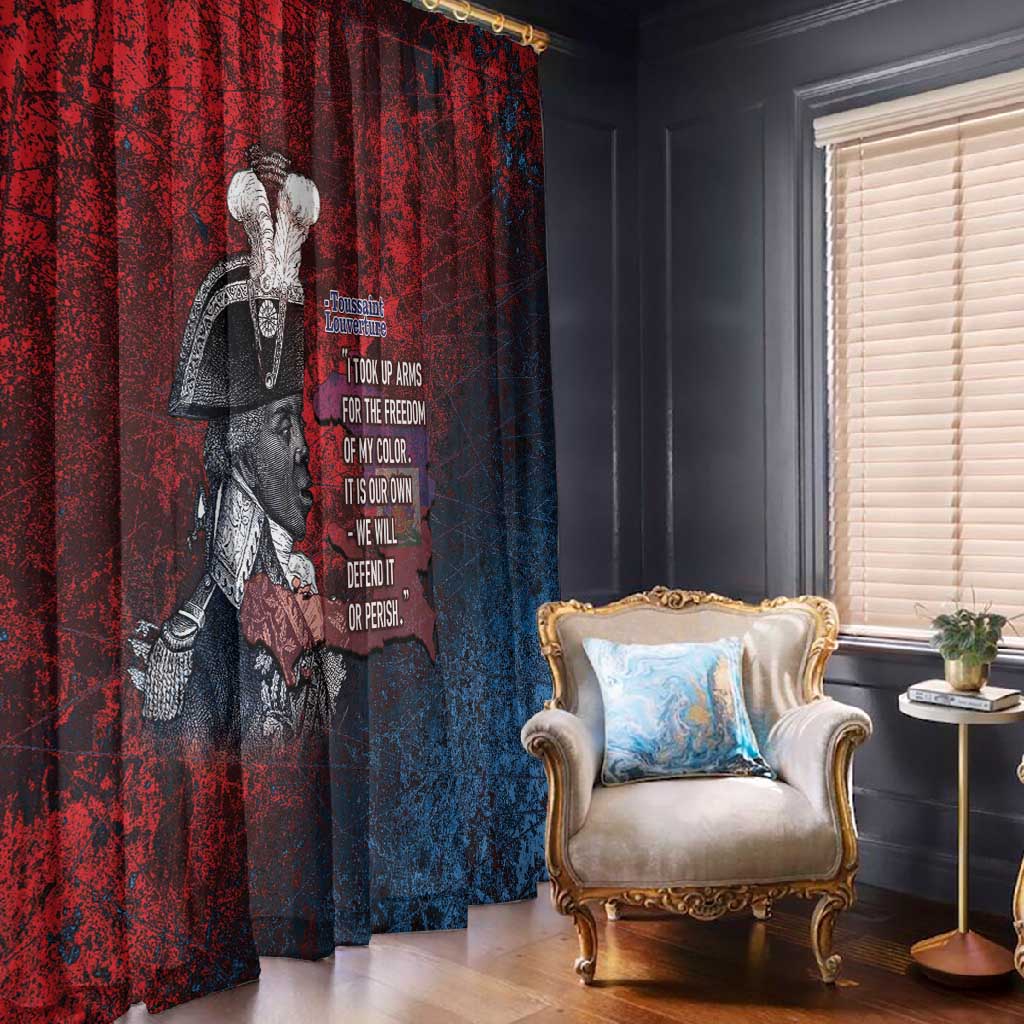 Toussaint Louverture Afro Haiti Window Curtain Haitian Father Grunge Style - Wonder Print Shop