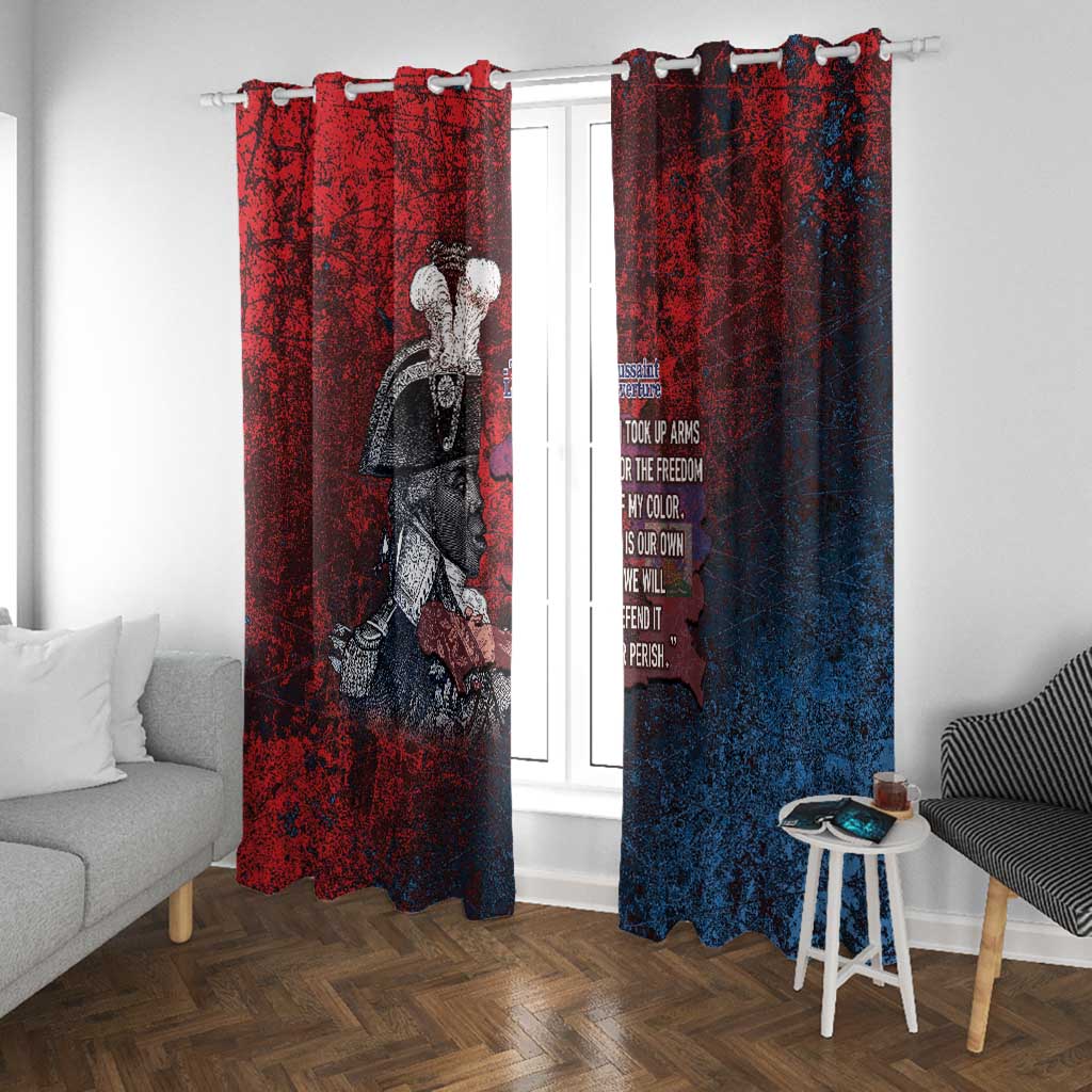 Toussaint Louverture Afro Haiti Window Curtain Haitian Father Grunge Style - Wonder Print Shop