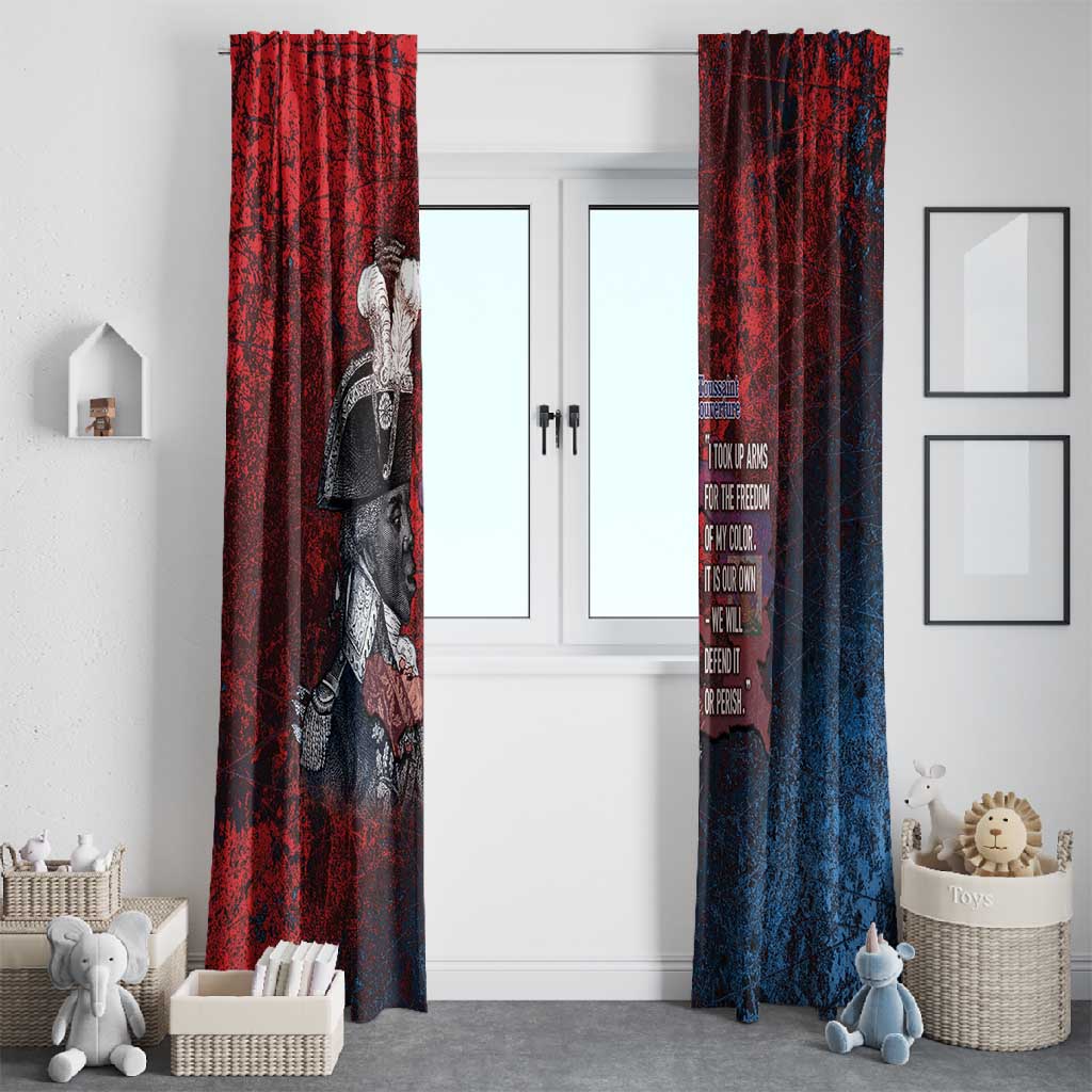 Toussaint Louverture Afro Haiti Window Curtain Haitian Father Grunge Style - Wonder Print Shop
