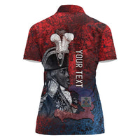 Personalized Toussaint Louverture Afro Haiti Women Polo Shirt Haitian Father Grunge Style LT14